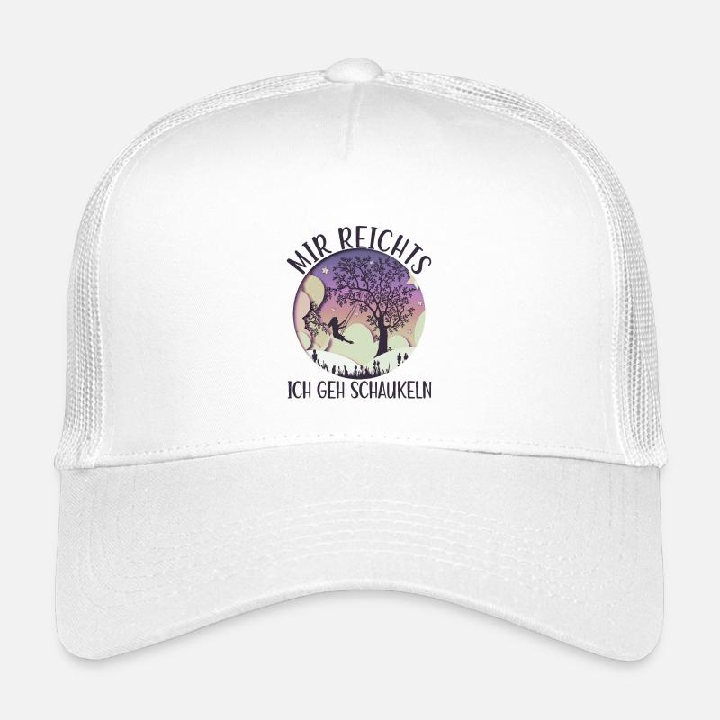 Mädchen auf Schaukel Mir Reichts Ich Geh Schaukeln - Kinder Trucker-Cap - Weiß