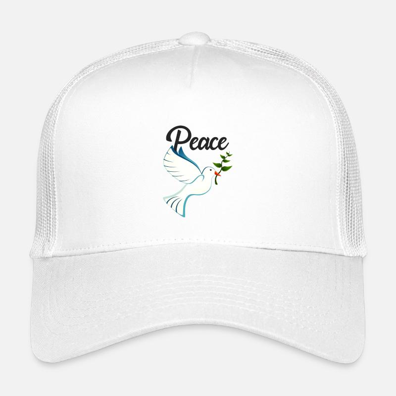 PEACE Friedenstaube - Kinder Trucker-Cap - Weiß