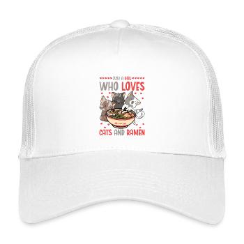 Ramen und Katzen Ramennudeln Nudelsuppe - Kinder Trucker-Cap - Weiß - Vorne