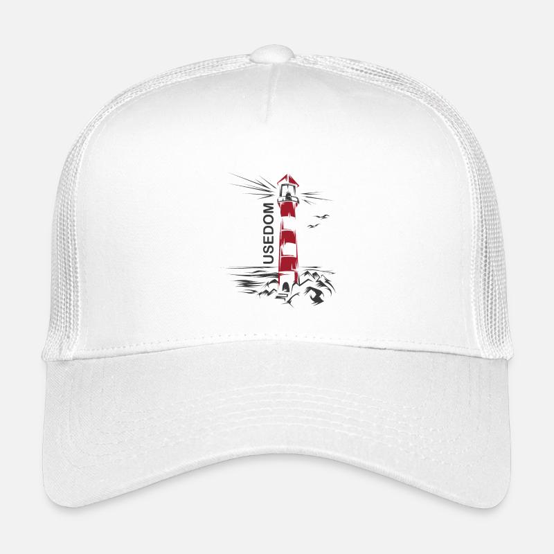 Phare Lac Usedom Vacances mer Rouge Blanche Mer Baltique Casquette trucker enfant