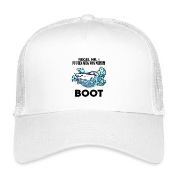 Motorboot Kapitän Boot Boote Seefahrt - Kinder Trucker-Cap - Weiß - Vorne
