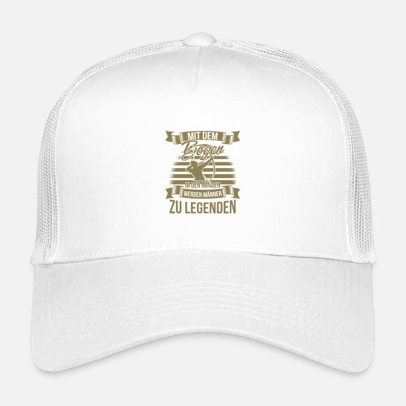 Bogenschiessen mit dem Bogen in den Händen Kinder Trucker-Cap