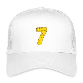 Number 7 Digit Cheese - Kids’ Trucker Cap - white - Front