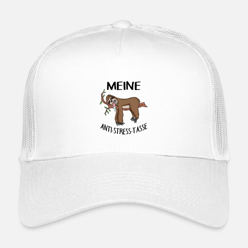 Tasse Faultier Kaffeetasse - Kinder Trucker-Cap - Weiß