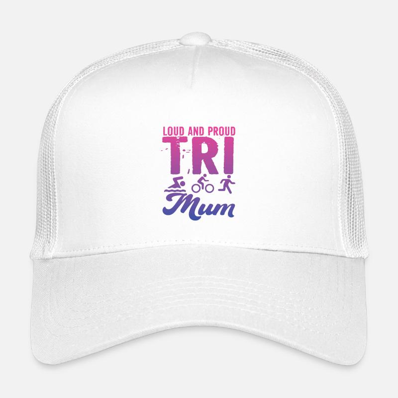 Laute Und Stolze Tri Mum Triathletin - Kinder Trucker-Cap - Weiß