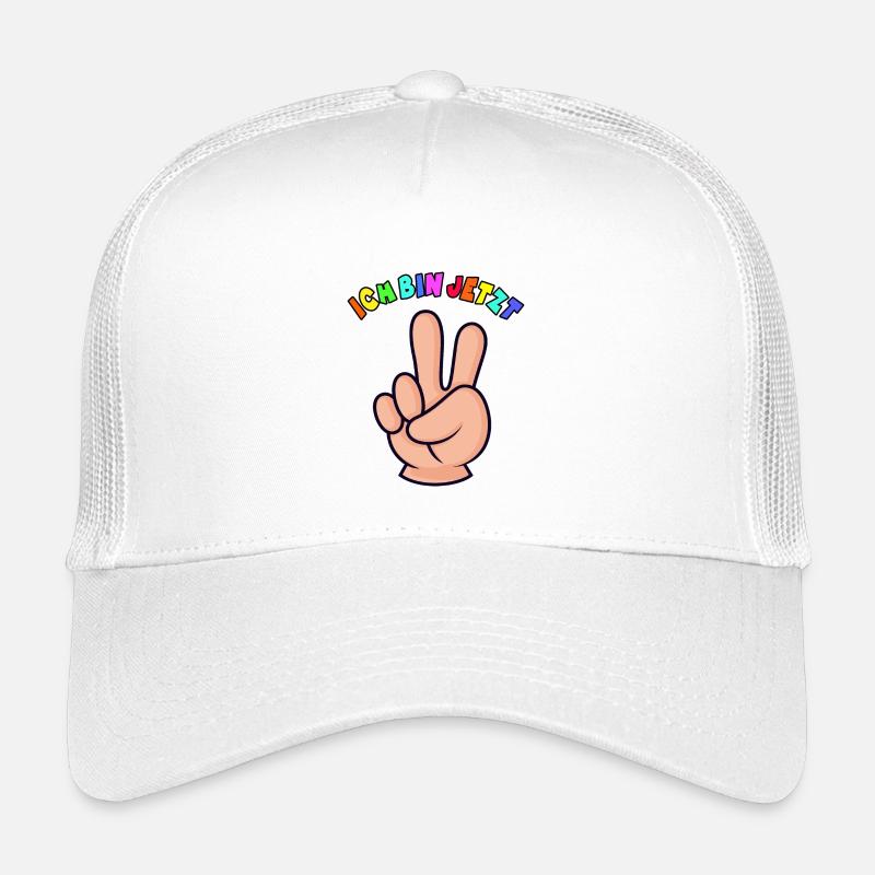 2.Geburtstag Kleinkind Geschenk 2 Finger - Kinder Trucker-Cap - Weiß