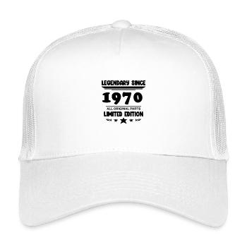 1970 - Né 1970 - Année de construction 1970 - Casquette trucker enfant - blanc - Devant