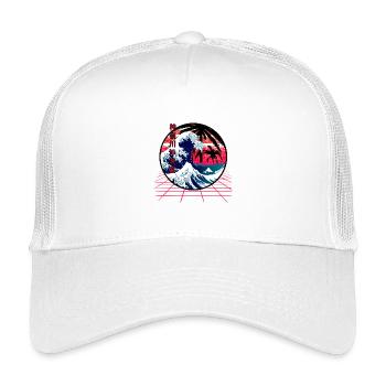 die große Welle vor kanagawa retro wave - Kinder Trucker-Cap - Weiß - Vorne