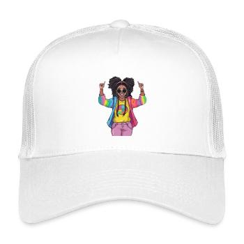 Colorful Rainbow Friendship Design - Kids’ Trucker Cap - white - Front