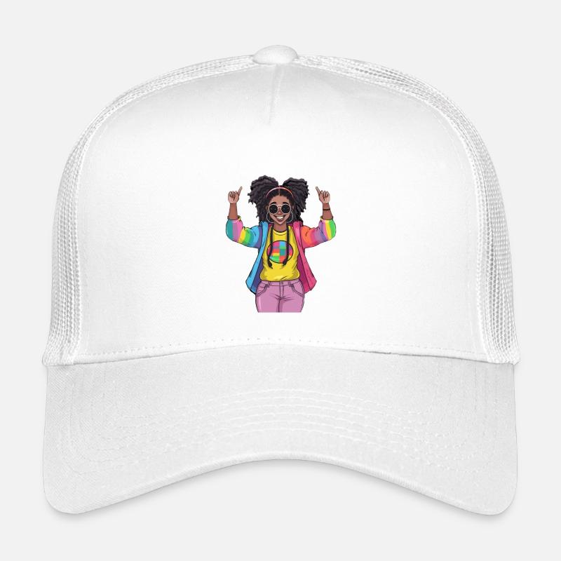 Bunte Regenbogen Freundschaftsdesign - Kinder Trucker-Cap - Weiß