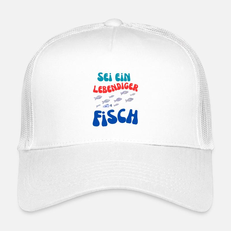 Sei Ein Lebendiger Fisch - Kinder Trucker-Cap - Weiß