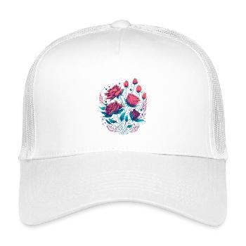 roses néon vintage bouquet de roses - Casquette trucker enfant - blanc - Devant
