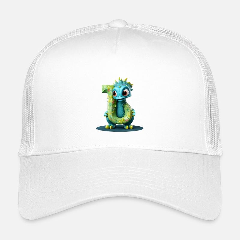Dragon bleu avec la lettre J de l’alphabet Casquette trucker enfant