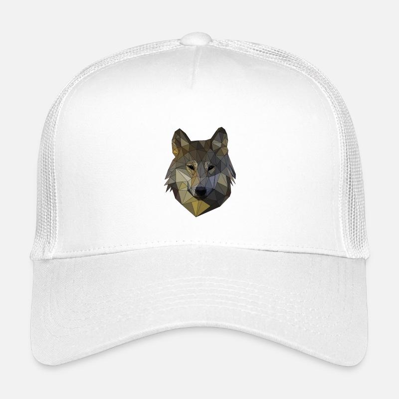 Polygon Wolf Triangular Mosaic Shapes Polyart Kids’ Trucker Cap
