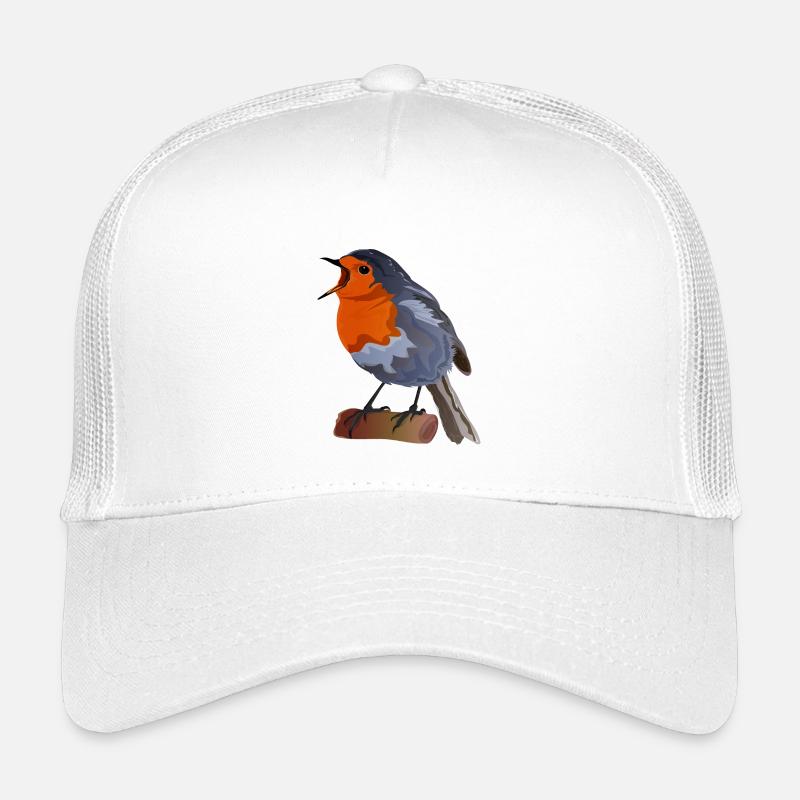 Robin Bird Illustration on Textile Kids’ Trucker Cap