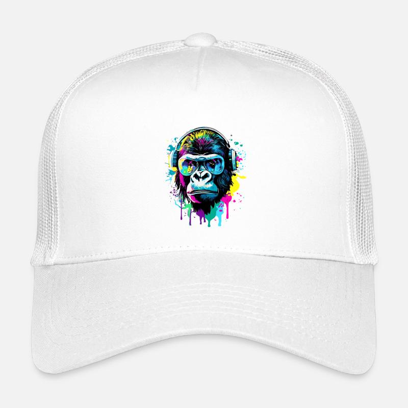 Gorilla Colorful - Singe gorille avec des lunettes de soleil Casquette trucker enfant