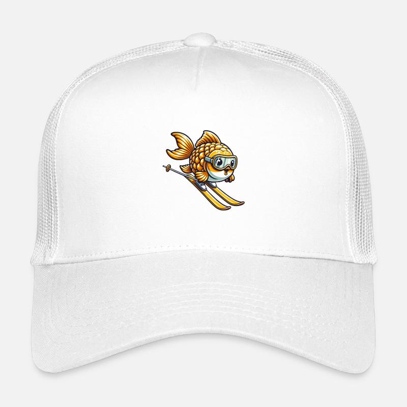 Goldfisch Skifahrer Witzig Kinder Trucker-Cap