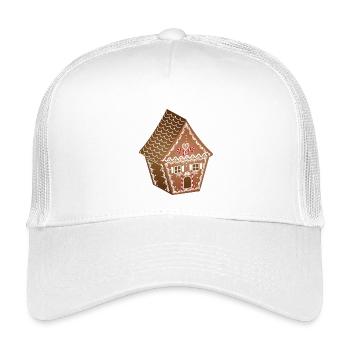 beautifully decorated gingerbread house for Christmas - Kids’ Trucker Cap - white - Front