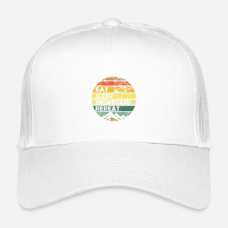 Eat Sleep Snowboard Repeat Retro Circle Kinder Trucker-Cap
