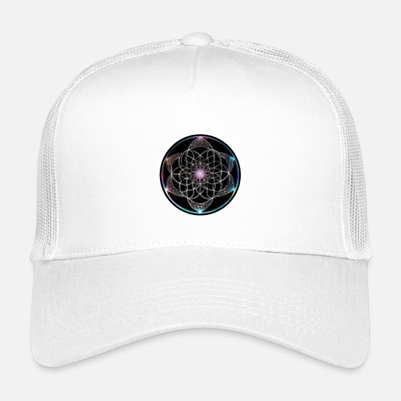 Blume des Lebens Farbige Geometrie Kreis - Kinder Trucker-Cap - Weiß