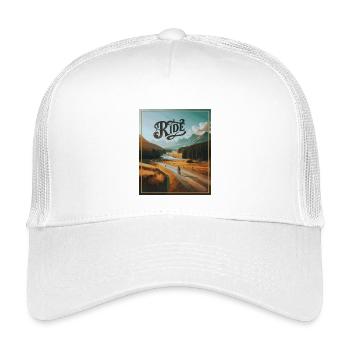 Gravel Bliss: Ride On - Kids’ Trucker Cap - white - Front