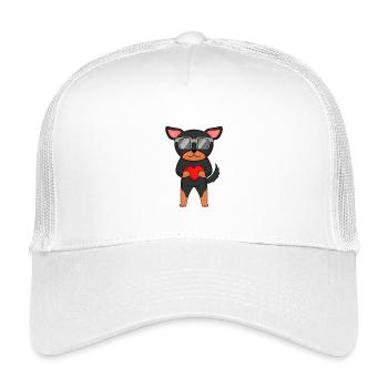 Hund mit Herz und Brille - Lancashire Heeler - Kinder Trucker-Cap - Weiß - Vorne