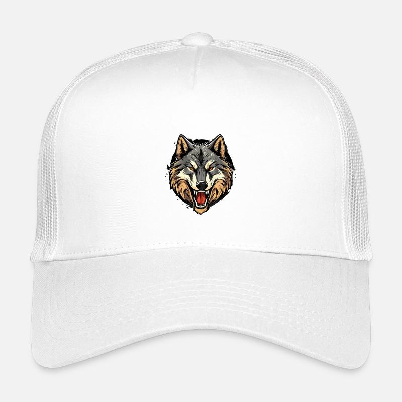 Wolfsgewitter Kopfprint - Kinder Trucker-Cap - Weiß