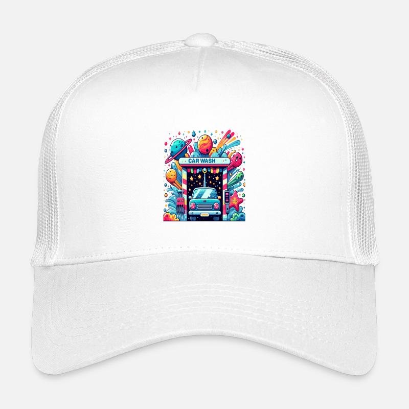 Car Wash Comic Style Kids’ Trucker Cap