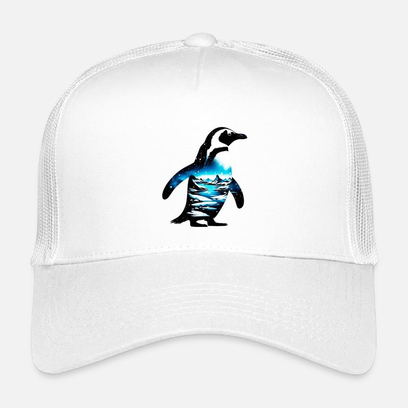 Verzierter Pinguin mit arktischer Landschaft gemalt Kinder Trucker-Cap