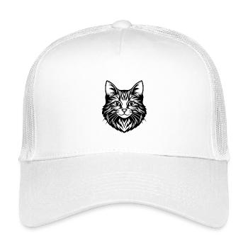 Komplizierte Katzengesicht Illustration - Kinder Trucker-Cap - Weiß - Vorne