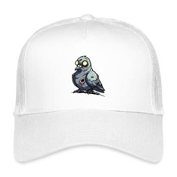 Blind creepy zombie pigeon - Kids’ Trucker Cap - white - Front