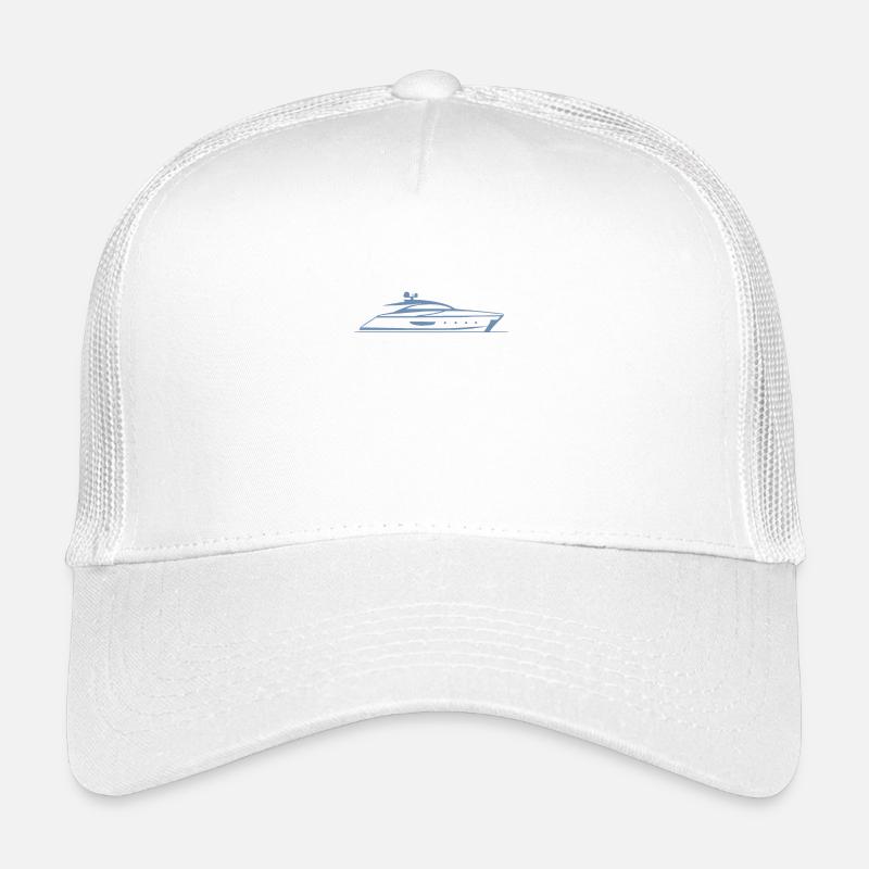 Motorboot Yacht Silhouette Minimal Design Kinder Trucker-Cap