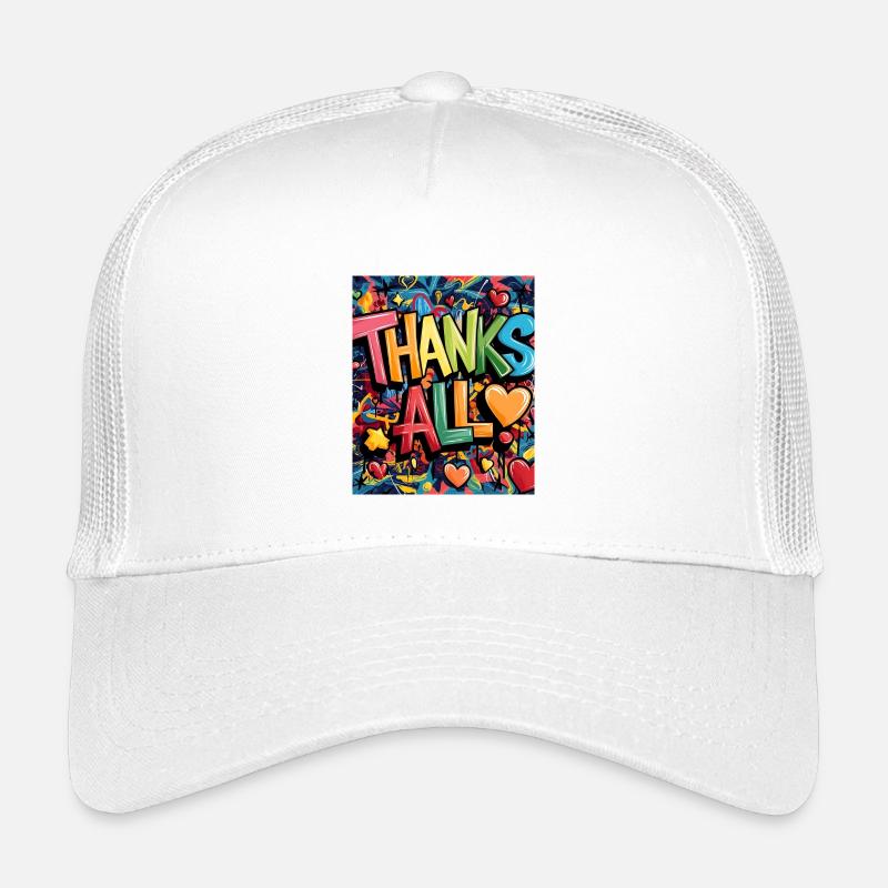 Fröhliche Dankeschön-Illustration im Graffiti-Stil Kinder Trucker-Cap