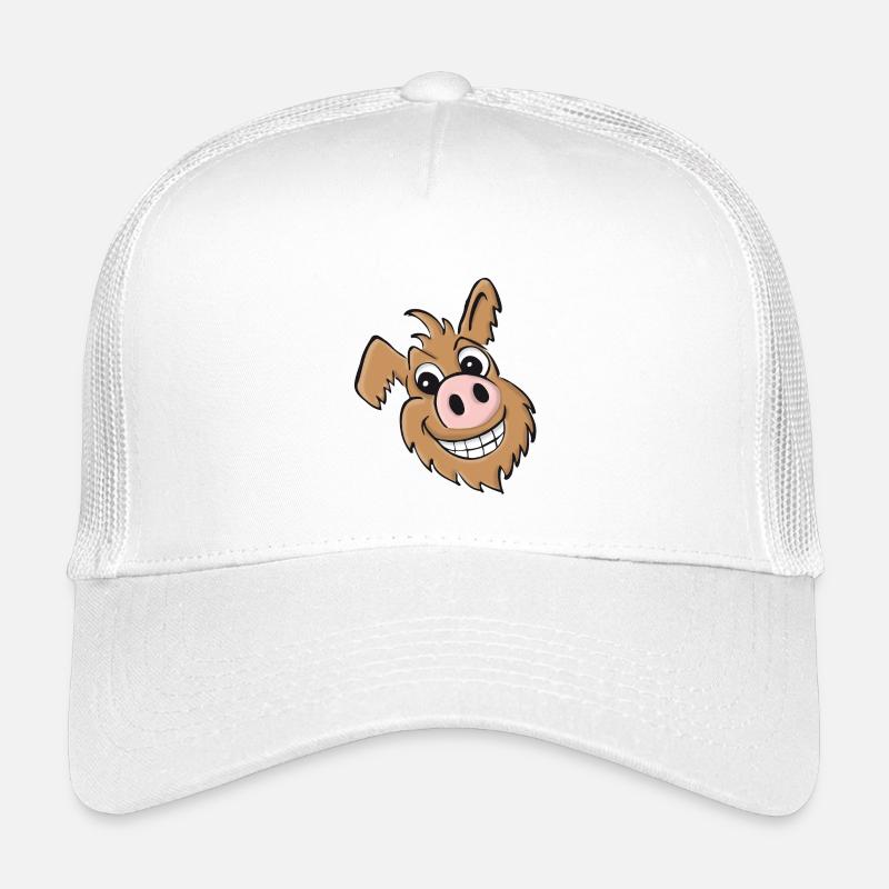 Schweinehund - freundlich - Kinder Trucker-Cap - Weiß