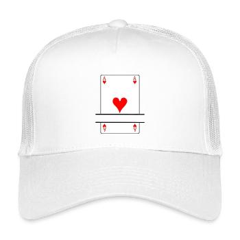 Playing card hearts ace with banner space - Kids’ Trucker Cap - white - Front