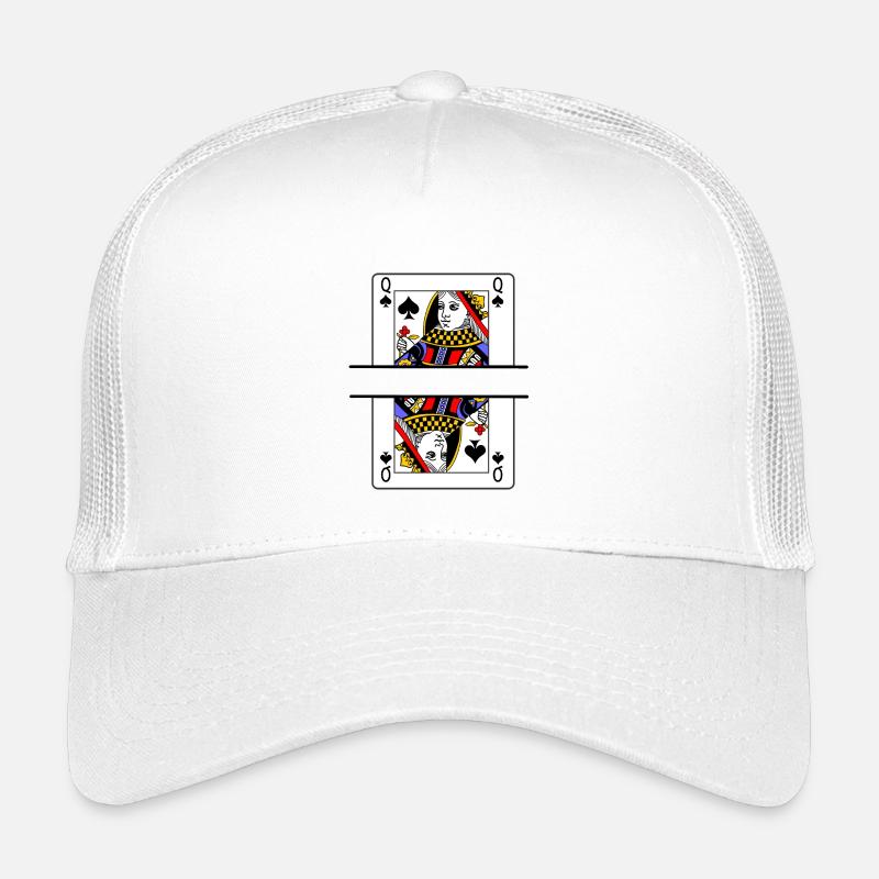 Carte à jouer dame de pique avec espace bannière Casquette trucker enfant