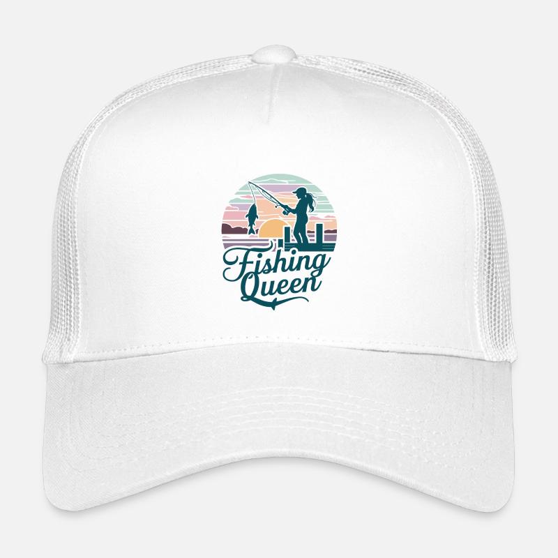 Reine de la pêche - Silhouette du coucher de soleil Casquette trucker enfant