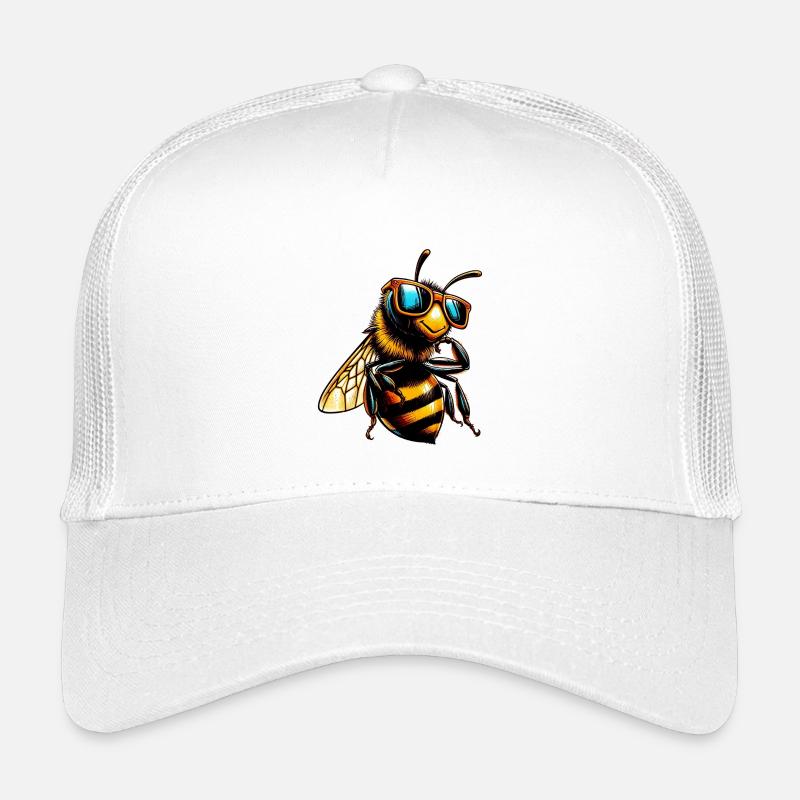 Biene mit Sonnenbrille - Kinder Trucker-Cap - Weiß