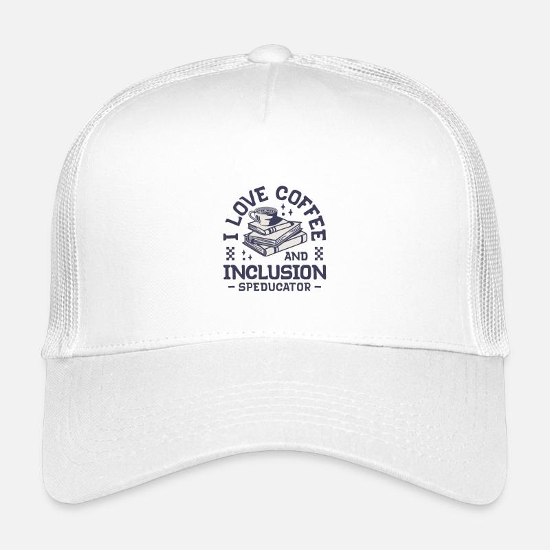 Speducator - I love coffee and inclusion - Kinder Trucker-Cap - Weiß