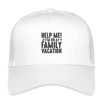 Aidez moi! Je suis en vacances en famille - Casquette trucker enfant - blanc - Devant