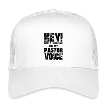 Hé, ne me faites pas utiliser ma voix de pasteur - Casquette trucker enfant - blanc - Devant