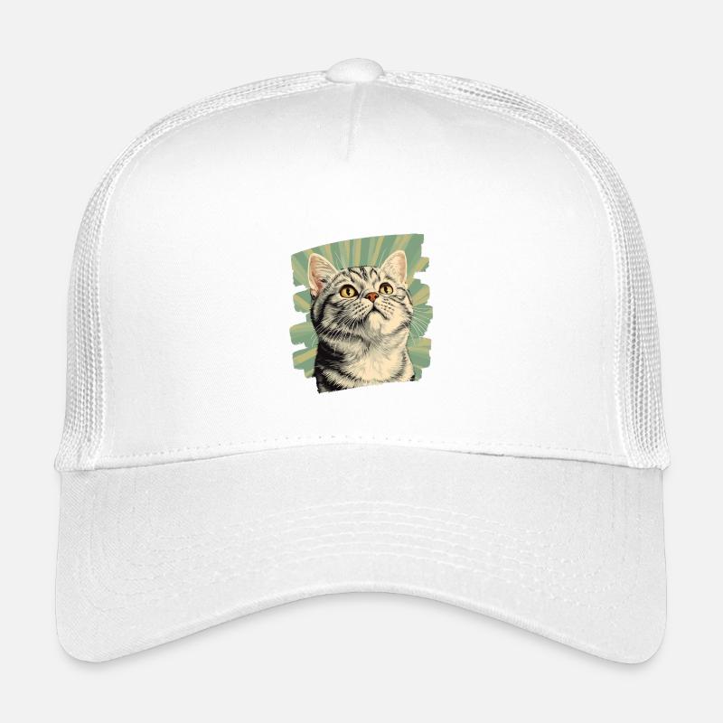 British Shorthair Cat Retro Kids’ Trucker Cap