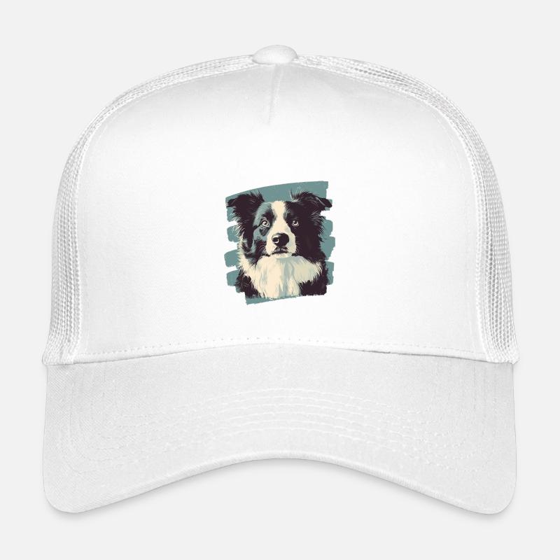Border Collie - Kinder Trucker-Cap - Weiß
