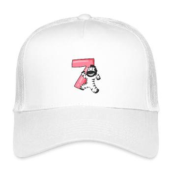 Motif 7ème anniversaire zèbre - sept ans - Casquette trucker enfant - blanc - Devant