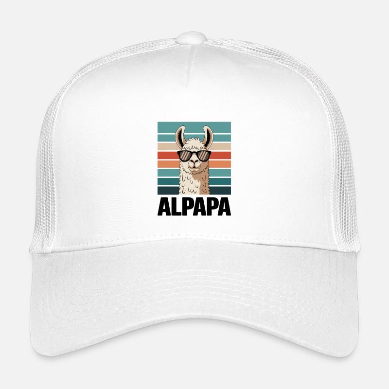 Dad Alpaca Dad Funny Llama Father's Day Gift Kids’ Trucker Cap
