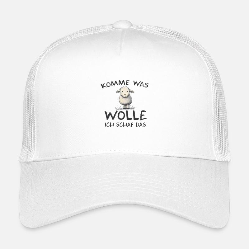 Komme was wolle ich Schaf das Schaf Wolle - Kinder Trucker-Cap - Weiß