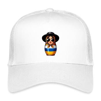 Ukraine Matryoshka with sunglasses for Ukrainians - Kids’ Trucker Cap - white - Front