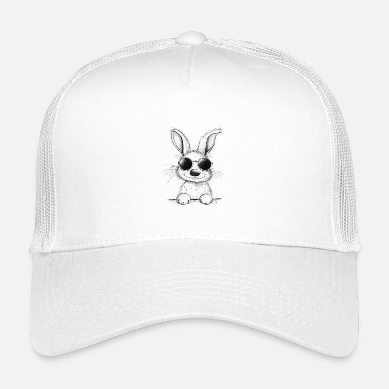 Bunny With Glasses I Cool Easter Bunny Kids’ Trucker Cap