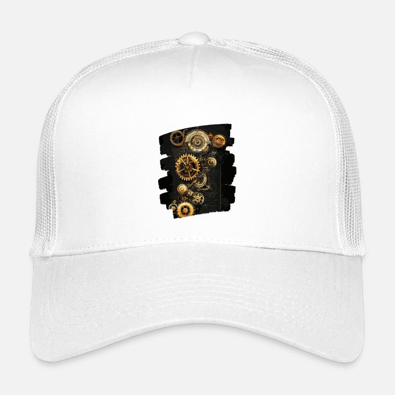 Steampunk Uhrwerk - Kinder Trucker-Cap - Weiß