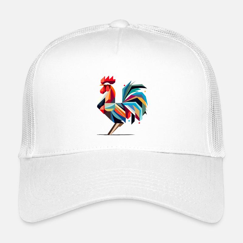 Coq géométrique coloré dans le style polygonal Casquette trucker enfant